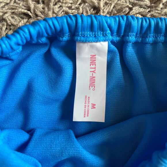 NWT! Juniors' Ninety-Nine° Tunnel Side-Tie Blue Bikini Bottoms Size Medium - Picture 3 of 6